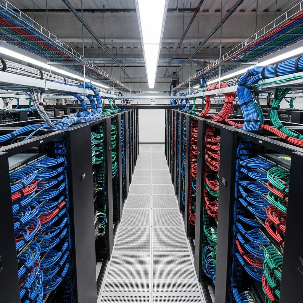 Server Racks with Structured Cabling